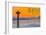 Seattle, Washington - Space Needle and Foggy Sunset-Lantern Press-Framed Art Print