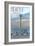 Seattle, Washington - Space Needle and Waterfront Piers-Lantern Press-Framed Art Print