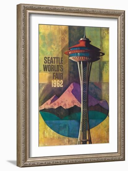 Seattle, Washington - Space Needle World's Fair Promo Poster No. 2-Lantern Press-Framed Art Print