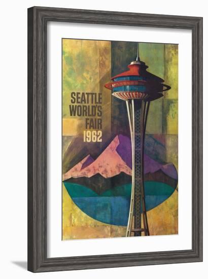 Seattle, Washington - Space Needle World's Fair Promo Poster No. 2-Lantern Press-Framed Art Print