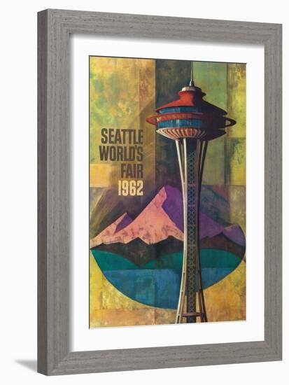 Seattle, Washington - Space Needle World's Fair Promo Poster No. 2-Lantern Press-Framed Art Print