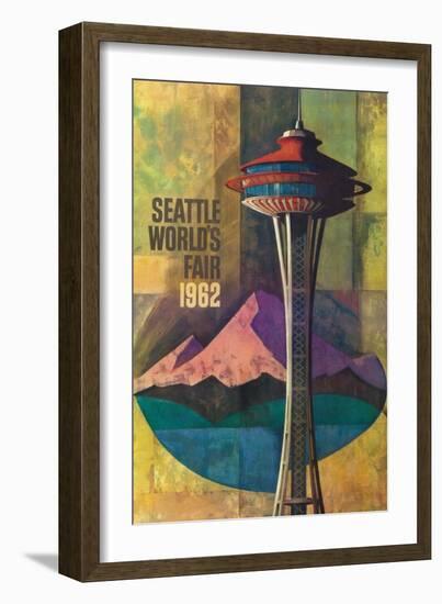 Seattle, Washington - Space Needle World's Fair Promo Poster No. 2-Lantern Press-Framed Art Print