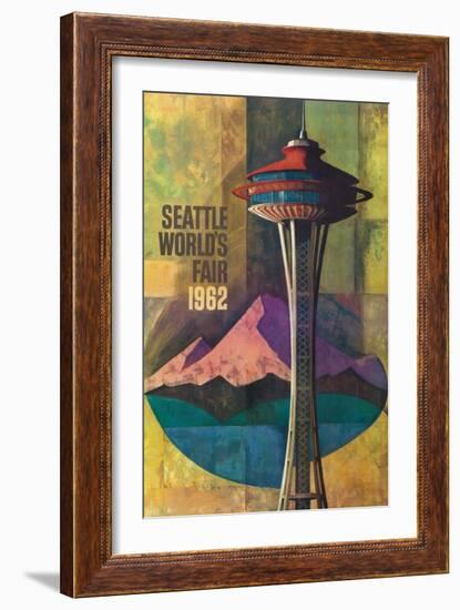 Seattle, Washington - Space Needle World's Fair Promo Poster No. 2-Lantern Press-Framed Art Print