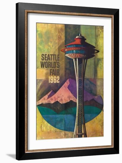 Seattle, Washington - Space Needle World's Fair Promo Poster No. 2-Lantern Press-Framed Art Print