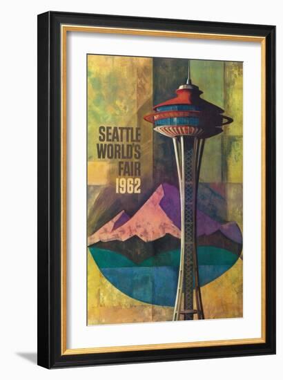 Seattle, Washington - Space Needle World's Fair Promo Poster No. 2-Lantern Press-Framed Art Print