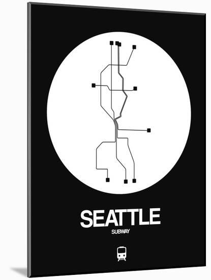 Seattle White Subway Map-NaxArt-Mounted Art Print