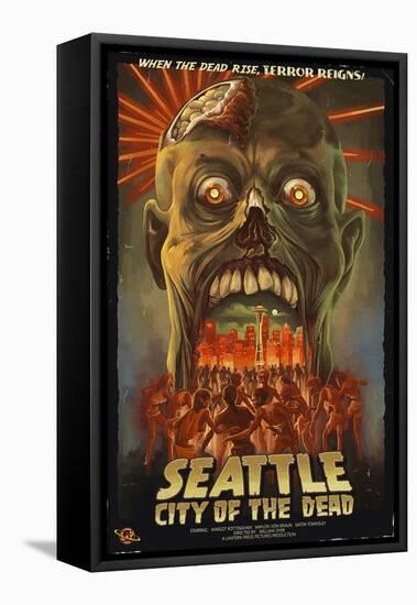 Seattle Zombies - City of the Dead-Lantern Press-Framed Stretched Canvas