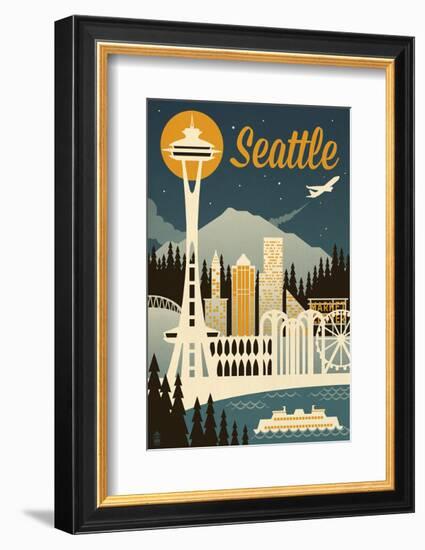 Seattle-Lantern Press-Framed Art Print