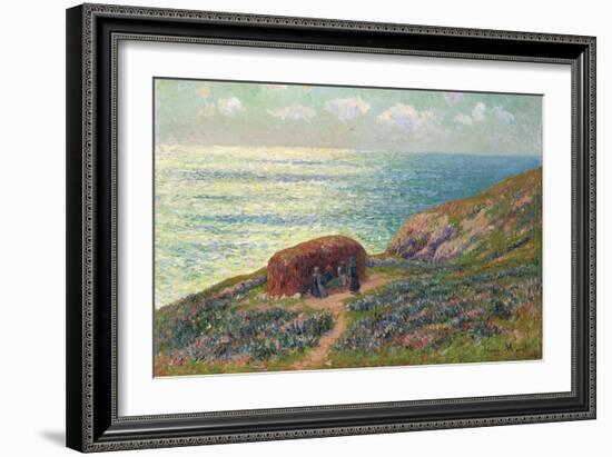 Seaweed Pickers at Moelan, Bretagne, 1900-Henry Moret-Framed Giclee Print