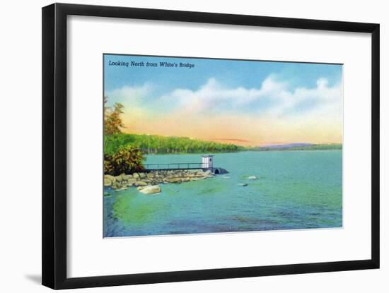 Sebago, Maine - Northern View from White's Bridge, c.1949-Lantern Press-Framed Art Print