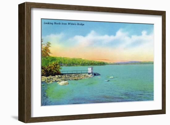 Sebago, Maine - Northern View from White's Bridge, c.1949-Lantern Press-Framed Art Print