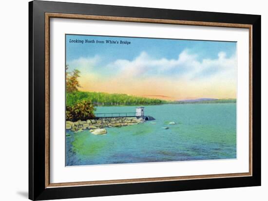 Sebago, Maine - Northern View from White's Bridge, c.1949-Lantern Press-Framed Art Print