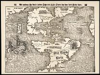 Map Showing the Discoveries by Explorers During the First Half-Century after Columbus-Sebastian Munster-Art Print