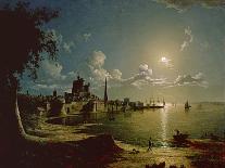 Moonlight Scene, Southampton, 1820-Sebastian Pether-Framed Giclee Print