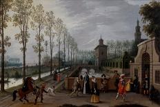 An Elegant Company Promenading outside a Palace, 16Th-17Th Century (Oil on Canvas)-Sebastian Vrancx-Giclee Print
