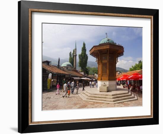 Sebilj, a Moorish-Style Fountain, Old Town, Sarajevo, Bosnia Herzegovina-Gavin Hellier-Framed Photographic Print