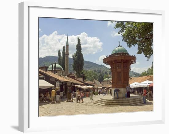 Sebilj Fountain, Bascarsija Market, Sarajevo, Bosnia, Bosnia-Herzegovina-Graham Lawrence-Framed Photographic Print