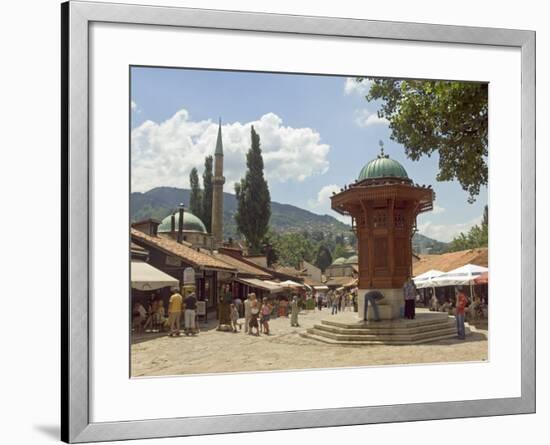 Sebilj Fountain, Bascarsija Market, Sarajevo, Bosnia, Bosnia-Herzegovina-Graham Lawrence-Framed Photographic Print