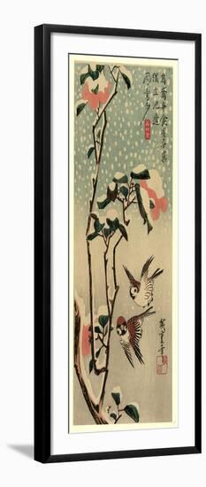Secchu Tsubaki Ni Suzume-Utagawa Hiroshige-Framed Giclee Print