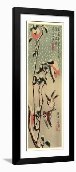 Secchu Tsubaki Ni Suzume-Utagawa Hiroshige-Framed Giclee Print