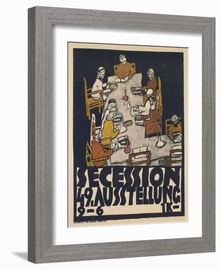 Secession 49. Ausstellung (Secession 49. Exhibition), 1918 (Colour Litho)-Egon Schiele-Framed Giclee Print