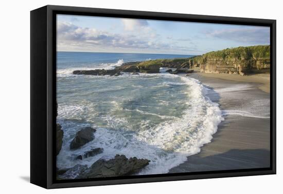 Secluded beach marking the end of the Truman Track, Punakaiki, Paparoa National Park, Buller distri-Ruth Tomlinson-Framed Premier Image Canvas