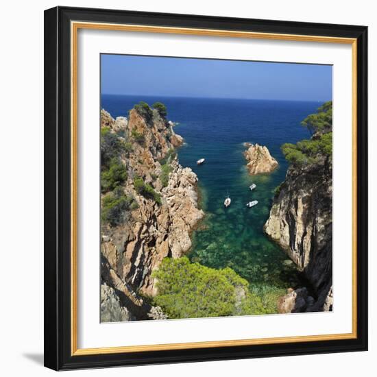 Secluded Cove, Aiguaxelida, Near Palafrugell, Costa Brava, Catalonia, Spain, Mediterranean, Europe-Stuart Black-Framed Photographic Print