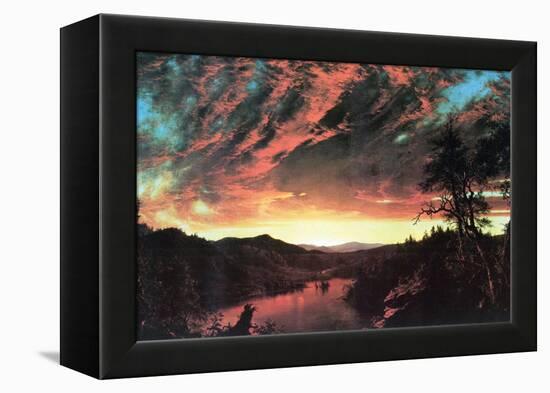 Secluded Landscape in the Sunset-Frederic Edwin Church-Framed Stretched Canvas