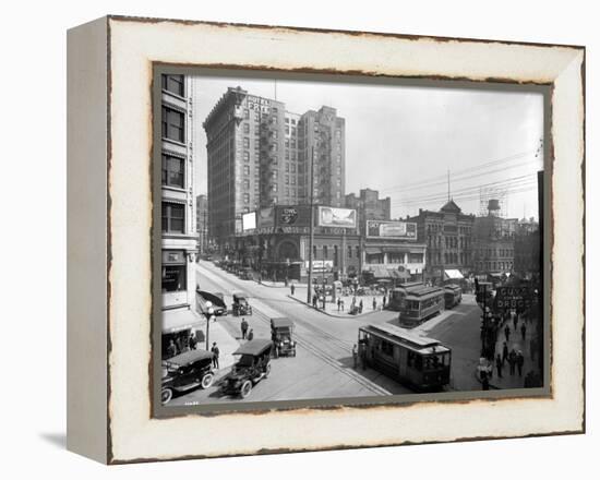 Second Avenue and Yesler Way, Seattle, 1916-Ashael Curtis-Framed Premier Image Canvas