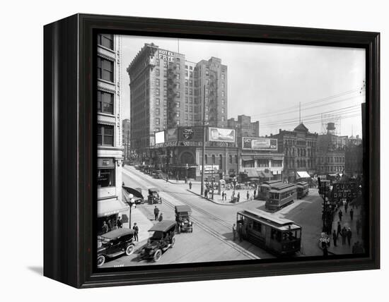 Second Avenue and Yesler Way, Seattle, 1916-Ashael Curtis-Framed Premier Image Canvas