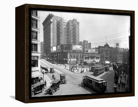 Second Avenue and Yesler Way, Seattle, 1916-Ashael Curtis-Framed Premier Image Canvas