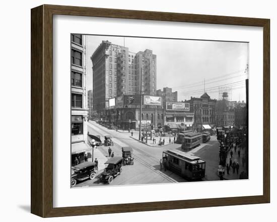 Second Avenue and Yesler Way, Seattle, 1916-Ashael Curtis-Framed Giclee Print