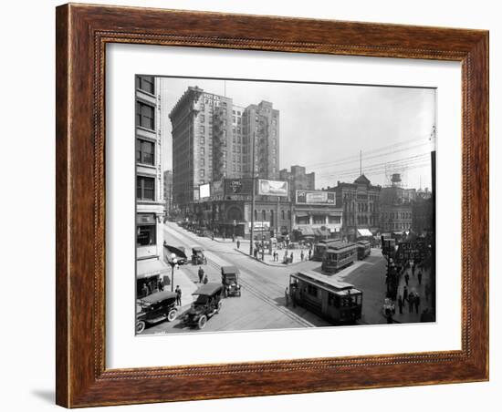 Second Avenue and Yesler Way, Seattle, 1916-Ashael Curtis-Framed Giclee Print