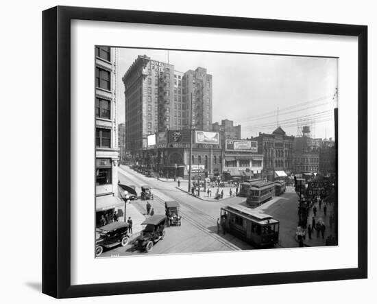 Second Avenue and Yesler Way, Seattle, 1916-Ashael Curtis-Framed Giclee Print