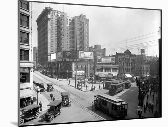 Second Avenue and Yesler Way, Seattle, 1916-Ashael Curtis-Mounted Giclee Print