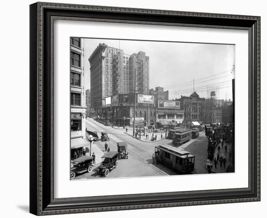 Second Avenue and Yesler Way, Seattle, 1916-Ashael Curtis-Framed Giclee Print