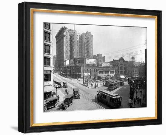 Second Avenue and Yesler Way, Seattle, 1916-Ashael Curtis-Framed Giclee Print