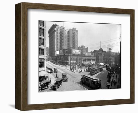 Second Avenue and Yesler Way, Seattle, 1916-Ashael Curtis-Framed Giclee Print