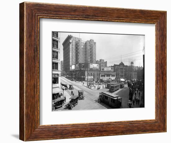 Second Avenue and Yesler Way, Seattle, 1916-Ashael Curtis-Framed Giclee Print