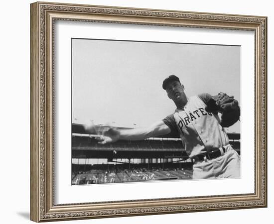 Second Baseman for the Pirates, Bill Mazeroski Throwing a Ball-null-Framed Premium Photographic Print