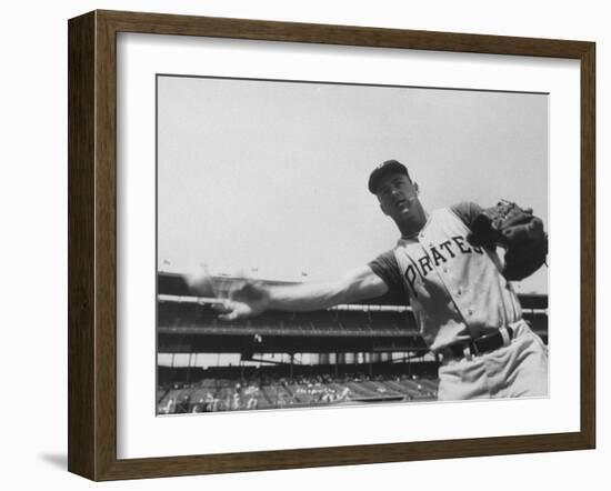 Second Baseman for the Pirates, Bill Mazeroski Throwing a Ball-null-Framed Premium Photographic Print
