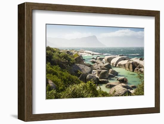 Second Beach at High Tide with Boulders Visible, Boulders Beach National Park, Simonstown-Kimberly Walker-Framed Photographic Print