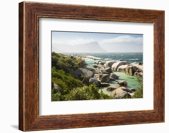 Second Beach at High Tide with Boulders Visible, Boulders Beach National Park, Simonstown-Kimberly Walker-Framed Photographic Print
