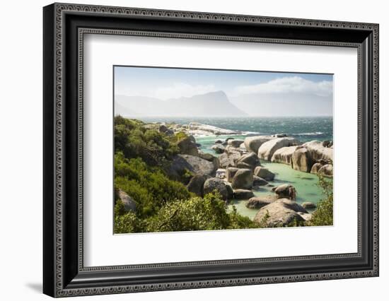 Second Beach at High Tide with Boulders Visible, Boulders Beach National Park, Simonstown-Kimberly Walker-Framed Photographic Print