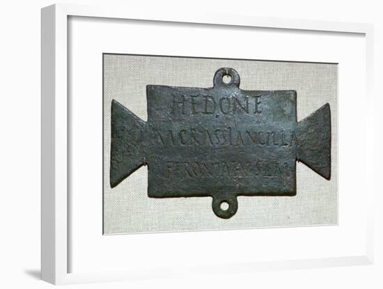 Second century Roman bronze plaque with a dedication to Feronia. Artist: Unknown-Unknown-Framed Giclee Print