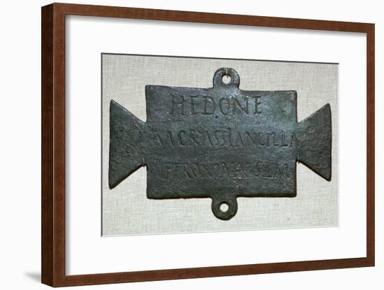 Second century Roman bronze plaque with a dedication to Feronia. Artist: Unknown-Unknown-Framed Giclee Print