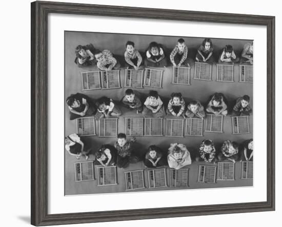 Second Graders Using Abaci Especially Designed to Teach Them Arithmetic-Yale Joel-Framed Photographic Print