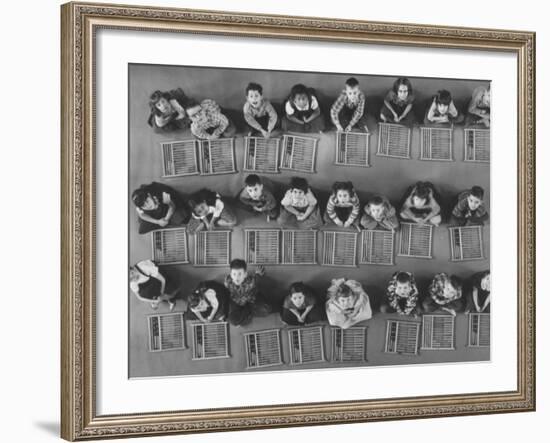 Second Graders Using Abaci Especially Designed to Teach Them Arithmetic-Yale Joel-Framed Photographic Print