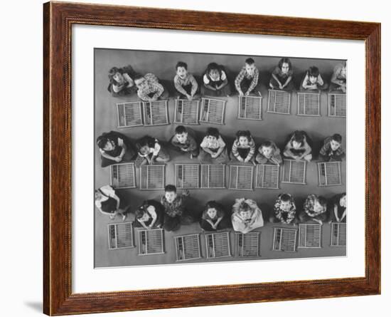 Second Graders Using Abaci Especially Designed to Teach Them Arithmetic-Yale Joel-Framed Photographic Print