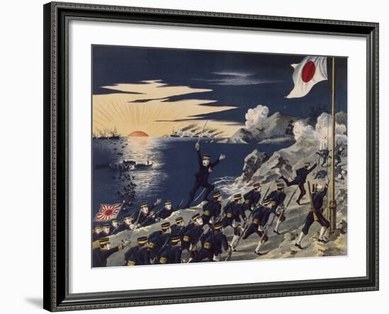 Second Japanese Army Landing Near Pi-Tseu-Rio in Peninsula of Leao-Tong, May 5, 1904-null-Framed Giclee Print